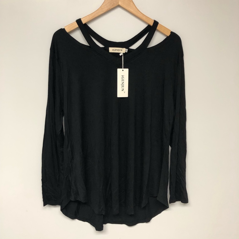 NWT Igenjun XXL Long Sleeve Black Shirt